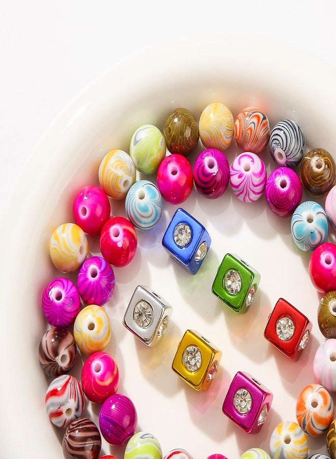 ANCADN 16mm Acrylic Beads,Chunk Bubblegum Beads,Beads for Pens,Cube Shine Beads,60pcs Jumbo Plastic Beads for Necklace Jewelry Bracelets DIY Crafts Making (Color line) - Image 4