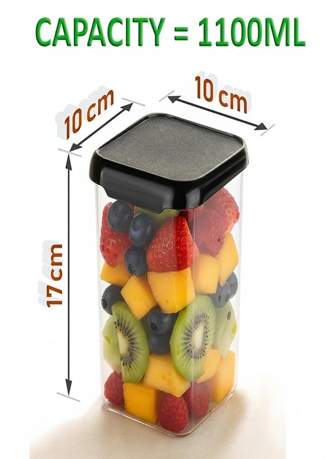 Nexium 1100ml Plastic Kitchen Container Set with Airtight Lids for Storage Masala Box Set of 6 - Image 5