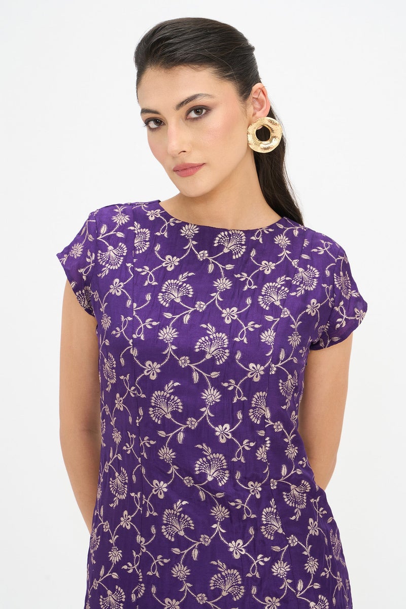 Virgio Ethnic Motifs Viscose Cap Sleeve Mini Dress for Women - Image 5