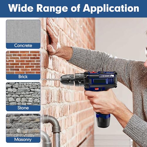 YOSIGHT 17Pcs Rotary Hammer Drill Bits and Chisel Set - SDS-Plus Carbide-Tipped Drill Bits and Chisels with Storage Case - Tools for Concrete Brick Stone and Other Masonry Construction Materials - Image 5