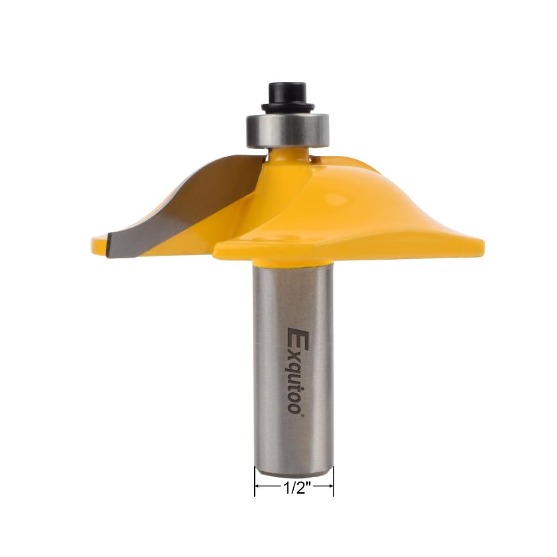 Exqutoo 1Pcs 1/2"" Shank 2-1/2"" Diameter Raised Panel Cabinet Door Making Router Bit Woodworking Tools Door & Window Router Bit - Image 1