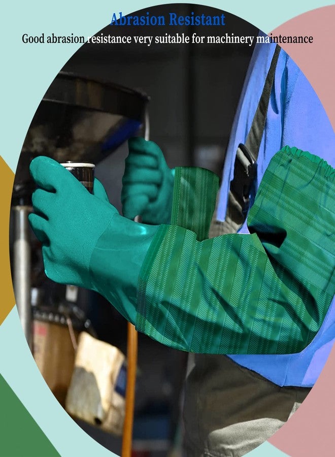 Eiito Extra-long 28" Rubber Gloves, Chemical Resistant Gloves PVC Reusable - Image 5