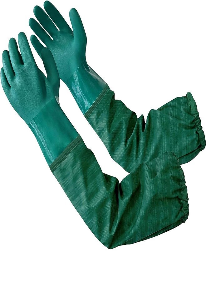 Eiito Extra-long 28" Rubber Gloves, Chemical Resistant Gloves PVC Reusable - Image 1