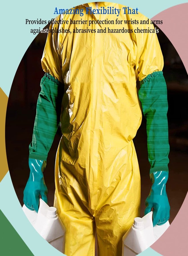 Eiito Extra-long 28" Rubber Gloves, Chemical Resistant Gloves PVC Reusable - Image 4