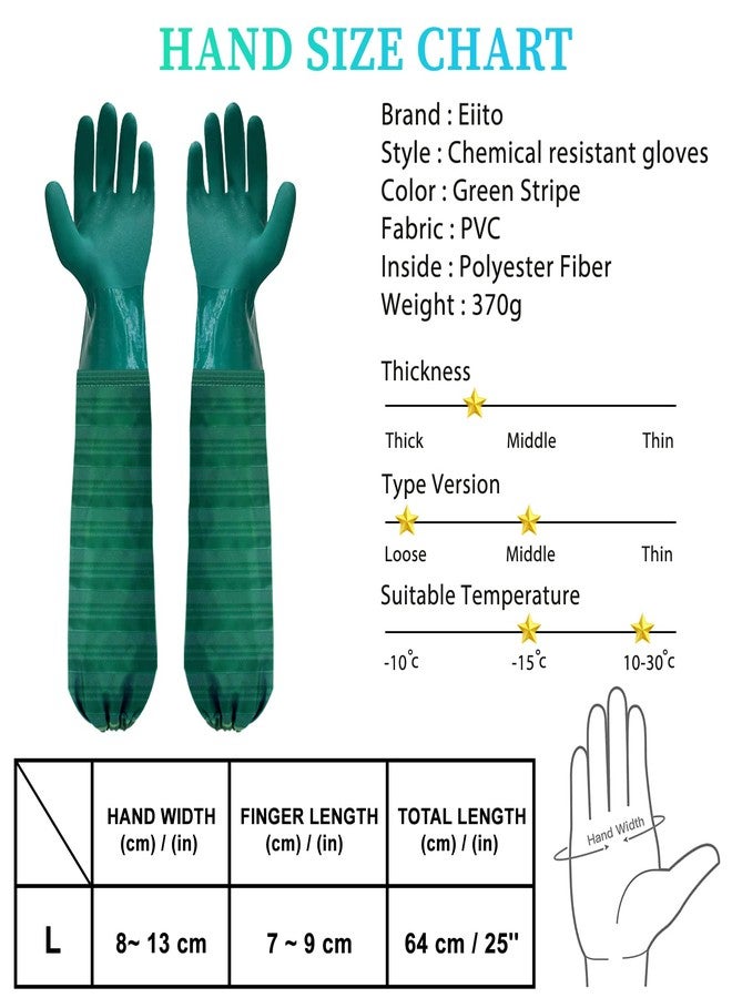 Eiito Extra-long 28" Rubber Gloves, Chemical Resistant Gloves PVC Reusable - Image 2