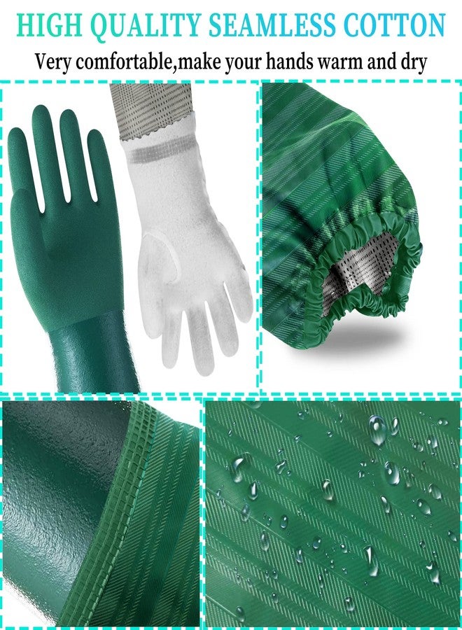 Eiito Extra-long 28" Rubber Gloves, Chemical Resistant Gloves PVC Reusable - Image 3