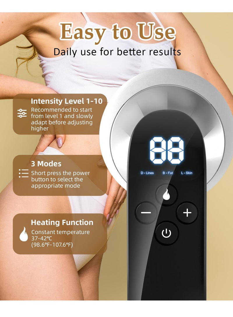 SYOSI Cellulite Massager RF Body Sculpting Machine Handheld Body Massager with 3 modes 10 Levels of Intensity Smart timing Heating function and Ergonomic Design for Belly Neck Leg HipArm RF and EMS - Image 3