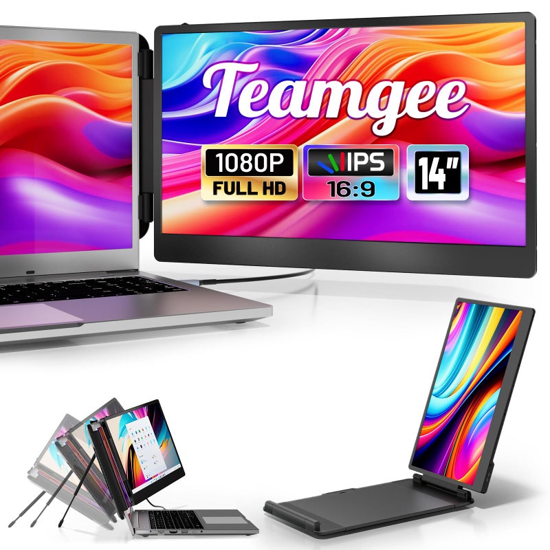 Teamgee 14 Laptop Screen Extender S1 Dual FHD IPS Portable Monitor for 1317 Laptops USBCHDMI Plug Play Compatible with Windows macOS Android Perfect for Hybrid Work Travel - Image 2