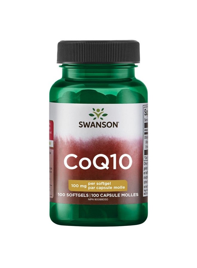 SWANSON مكمل دعم مضادات الأكسدة للطاقة كيو 10 (100 كبسولة لينة 100 ملغ لكل منها) - Image 1