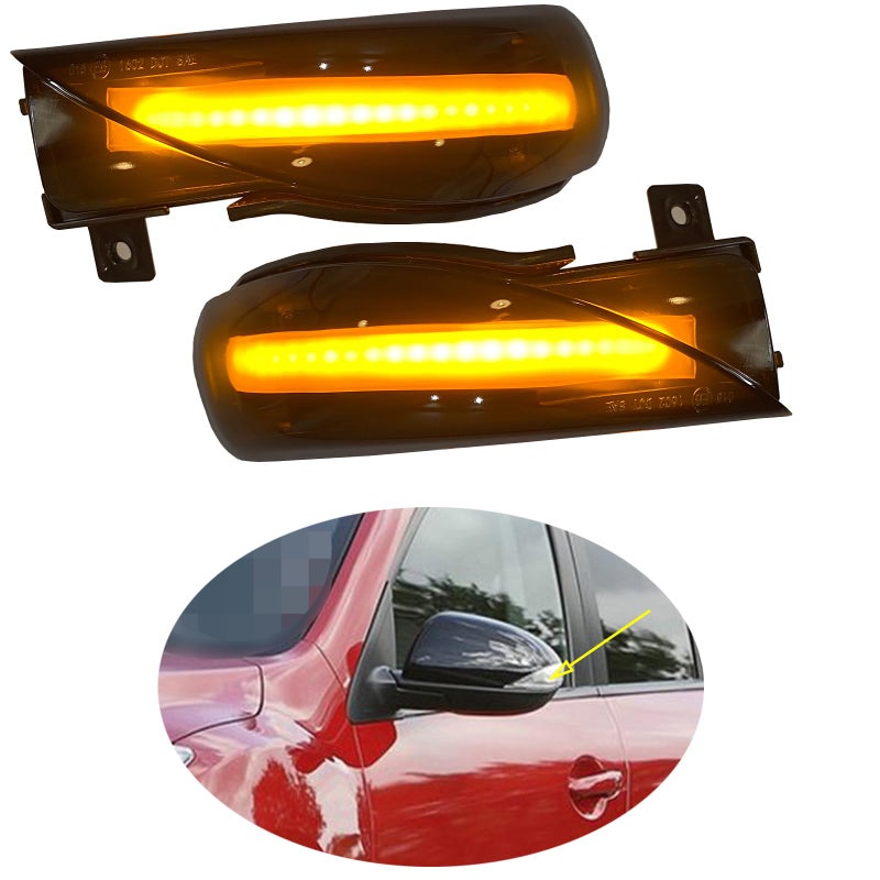 2x Sequential Dynamic Mirror Turn Signal Lights Assemely for Mazda 3 20082014 Mazda 6 20072015Driver Passenger Side Pair LED Indicator LampsSmoked Lens Amber Light
