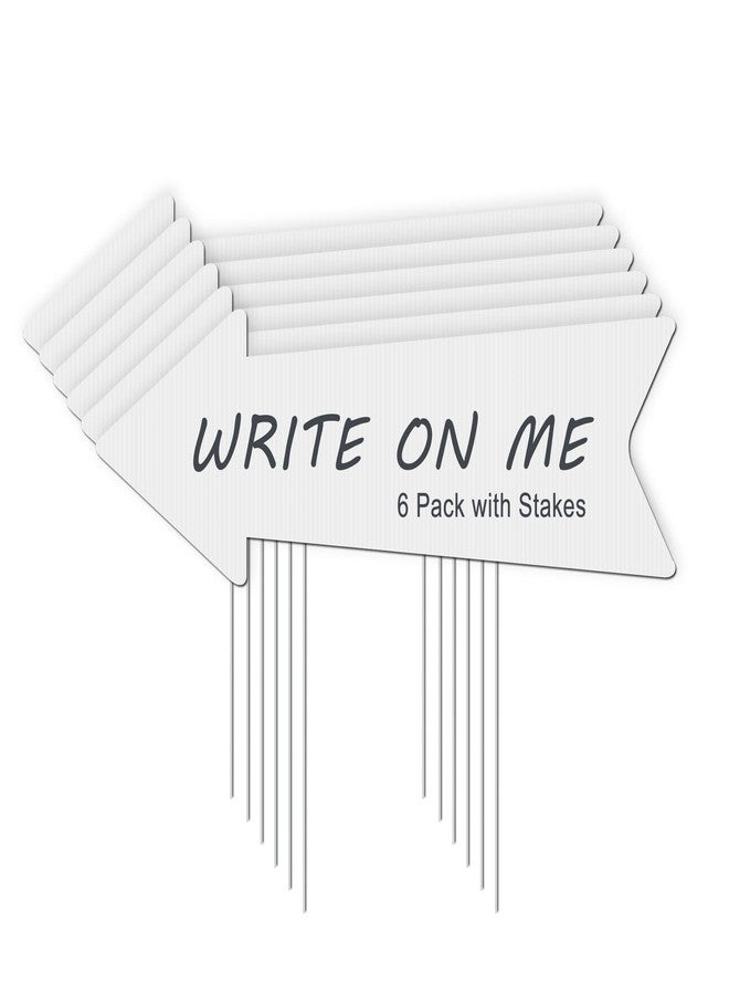 LARREEDE Blank Arrow Signs with Stakes 6 Pack 17 x 6 Inches Wedding Directional Yard Signs with Stakes, This Way Arrow Yard Signs Birthday Party Signs Arrow - Image 1