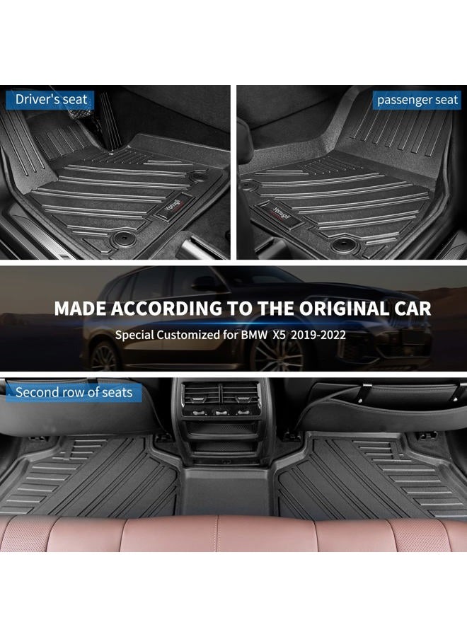 Yonugli Floor Mats and Cargo Mat Compatible for BMW X5 (GO5) 2019-2023 2024 All Weather TPE Rubber Protect Mat Odor-Free ，X5 Floor Mats Trunk Liner Full Set Accessories (BMW X5 Floor Mats+Cargo Liner) - Image 2