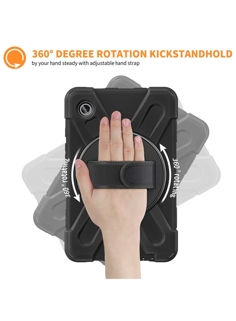 Rock Pow Samsung Galaxy Tab A9 Case 8.7 Inch 2023 SM-X110/X115/X117 for Kids with Screen Protector | Heavy Duty Shockproof Case with Rotating Stand Hand Strap for Galaxy Tab A9 Tablet 2023 - Image 3