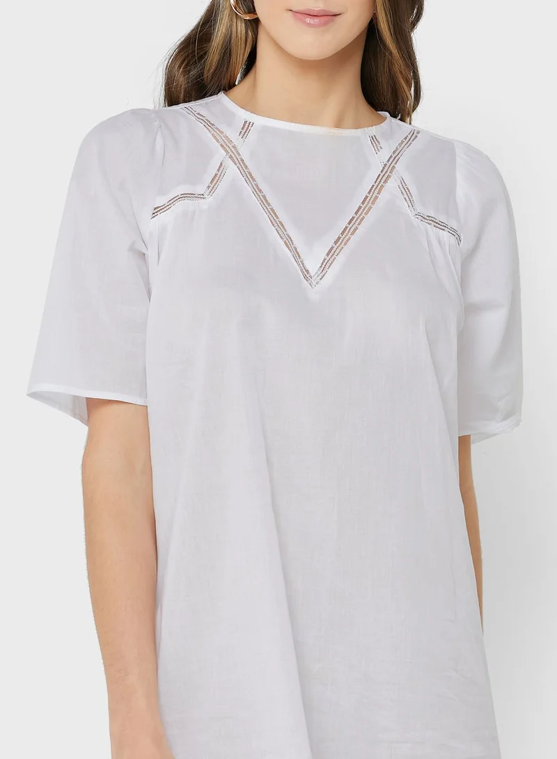 VERO MODA Ruffled White Mini Dress