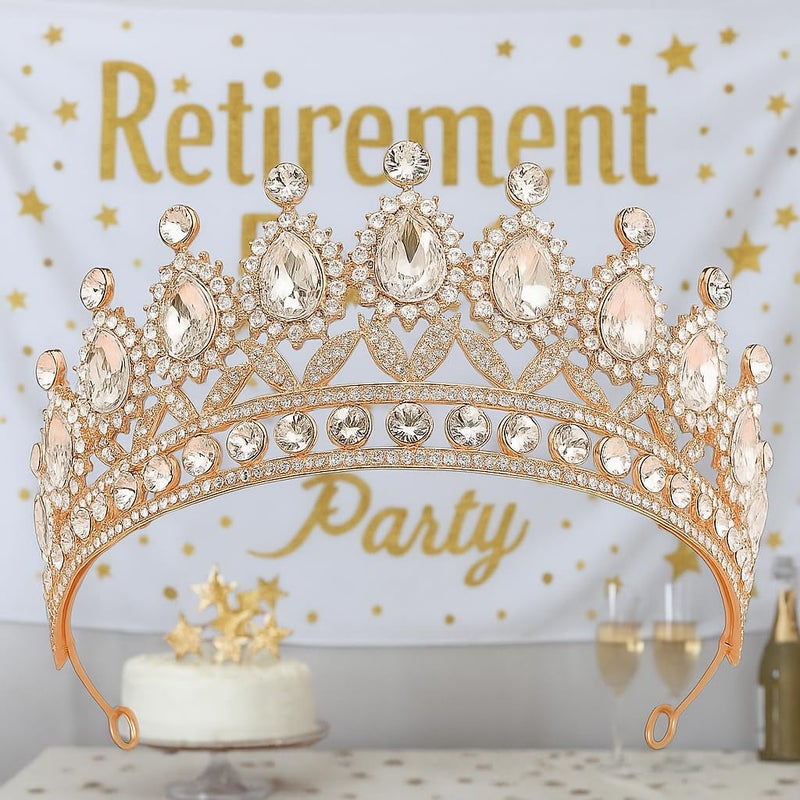JPACO Retirement Tiara & Sash Set â€“ â€œThe Queen Has Retiredâ€ Crown & Sash for Parties, Events & Celebrations (Gold) - Image 2
