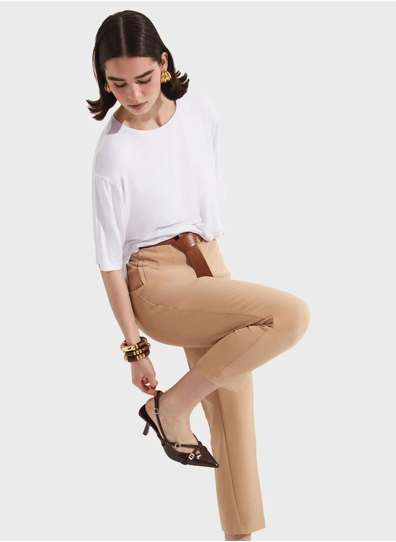 JUNE High Waist Pocket Detail Pants