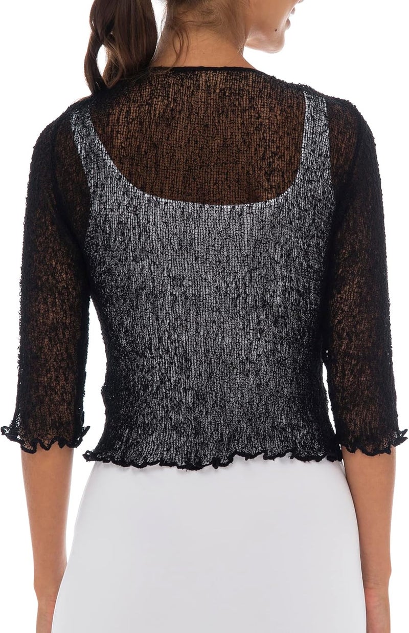 Back From Bali Womens Sheer Shrug Cardigan Lightweight Knit - Image 2