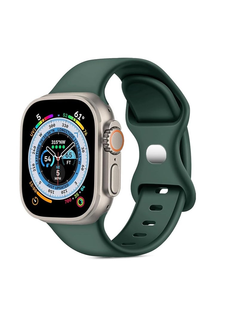 Strap Compatible with Apple Watch Ultra 49mm,Soft Silicone Sport Breathable Wristband Replacement Strap Men Women Strap With Protective Cover Screen Shockproof - Image 3