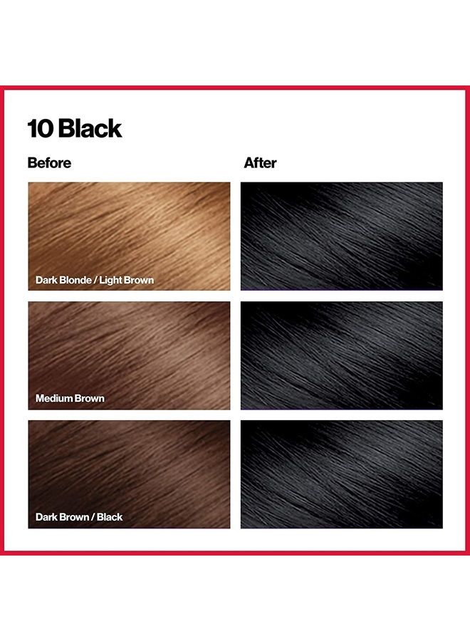 Revlon Permanent Hair Color, Permanent Hair Dye, Colorsilk with 100% Gray Coverage, Ammonia-Free, Keratin and Amino Acids, 10 Black, 4.4 Oz (Pack of 3) - Image 3