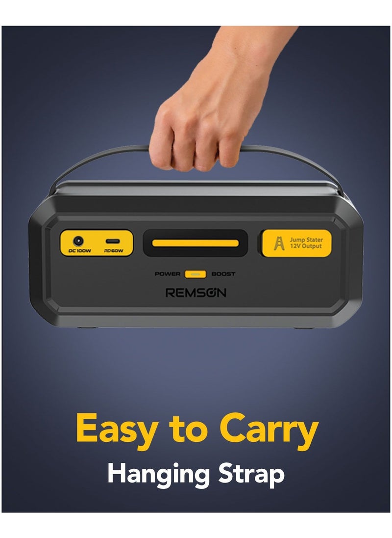 Remson - Remson Re-Boost Mate Built-in Super Capacitor Emergency Jump Starter 1000A Portable Charger Battery Booster with 3 Modes LED Indicator with Storage Hard Case - Image 1
