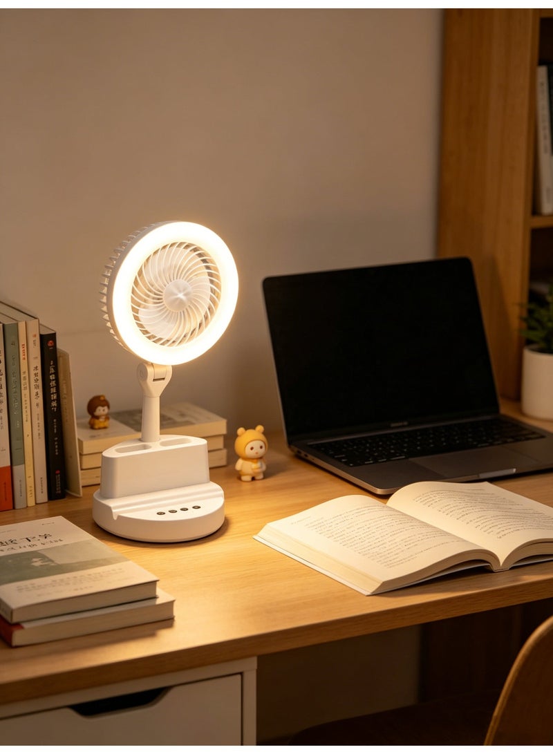 RGB Color-Changing 2-in-1 Fan and Ambient Light USB-Charging Desk Lamp - Image 5