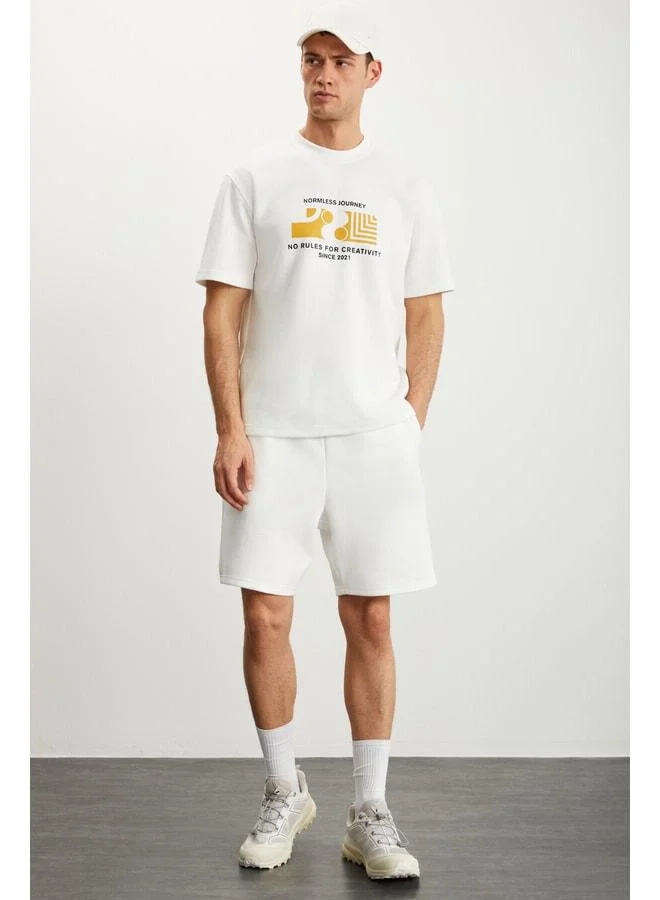 GRIMELANGE RAMADANP009 Men's 75% Cotton 25% Polyester Khaki Shorts.