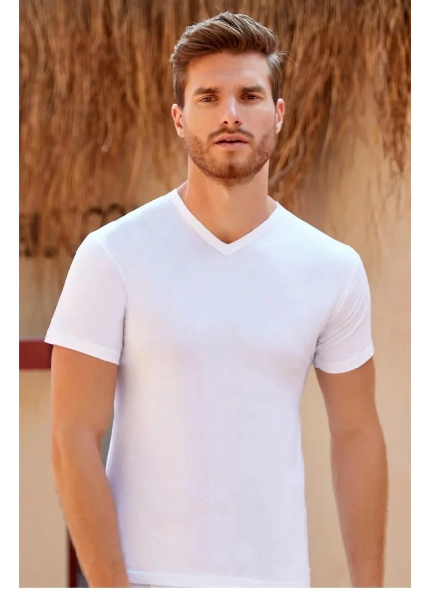 Berrak 1007 Men's V-Neck Undershirt 6 Pieces