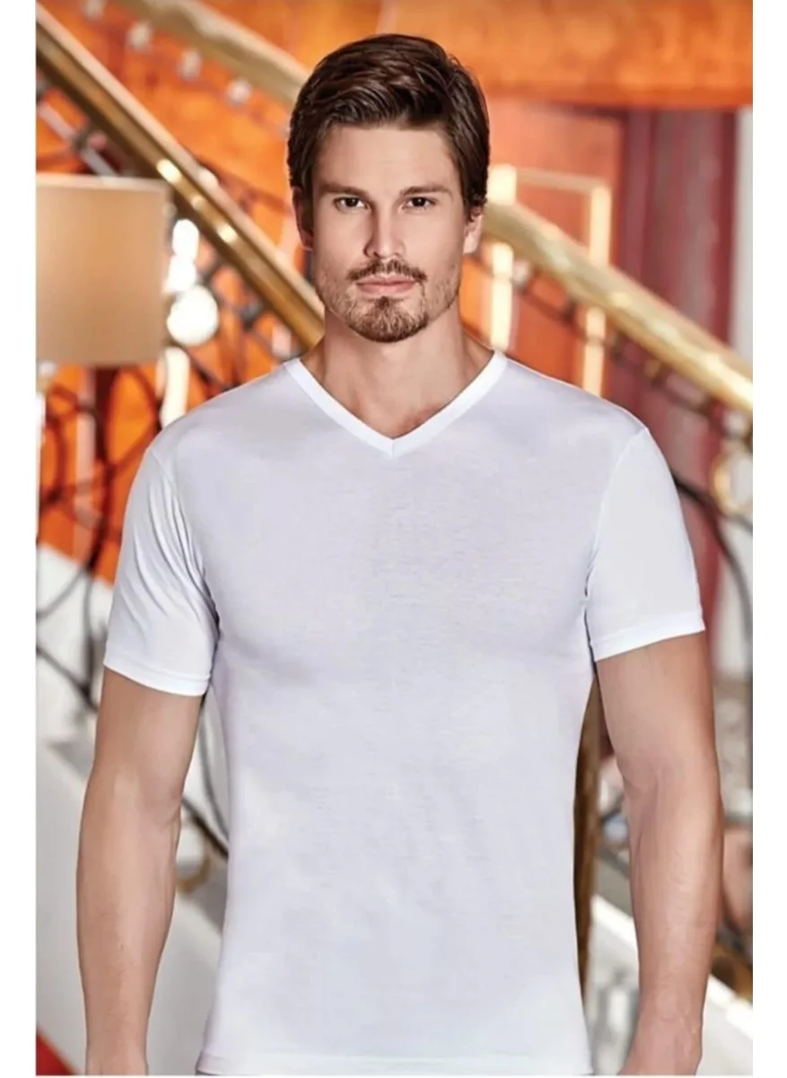 Berrak 1007 Men's V-Neck Undershirt 6 Pieces