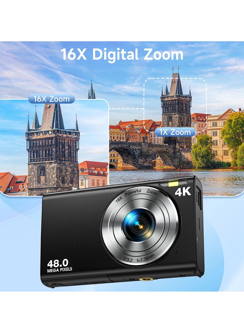AL RAID Digital Camera, Autofocus UHD 4K Vlogging Camera with 32GB Card, 48MP 16X Digital Zoom Digital Camera - Image 5