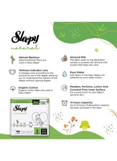 Sleepy Baby Diaper Natural Pants Size 5, Ultimate Comfort, Superior Absorbency, Eco-Friendly, Hypoallergenic, 4 X 24 Pieces  - Image 4