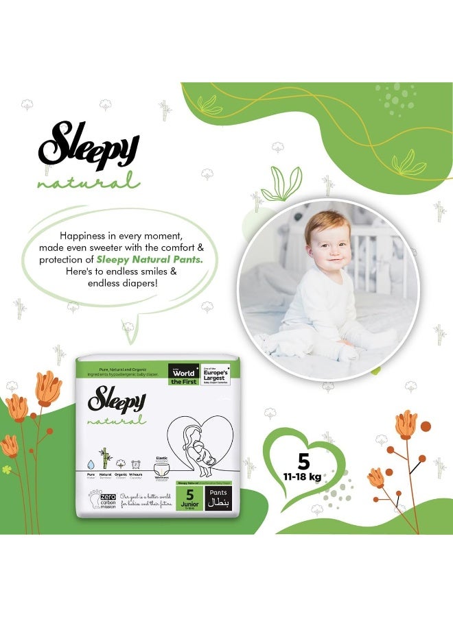 Sleepy Baby Diaper Natural Pants Size 5, Ultimate Comfort, Superior Absorbency, Eco-Friendly, Hypoallergenic, 4 X 24 Pieces - Image 5