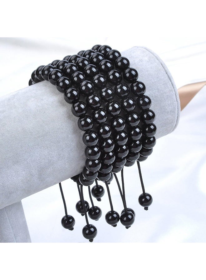 YALILAI Natural Healing Power Gemstone Crystal Beads Unisex Adjustable Macrame Bracelets 8mm - Image 2