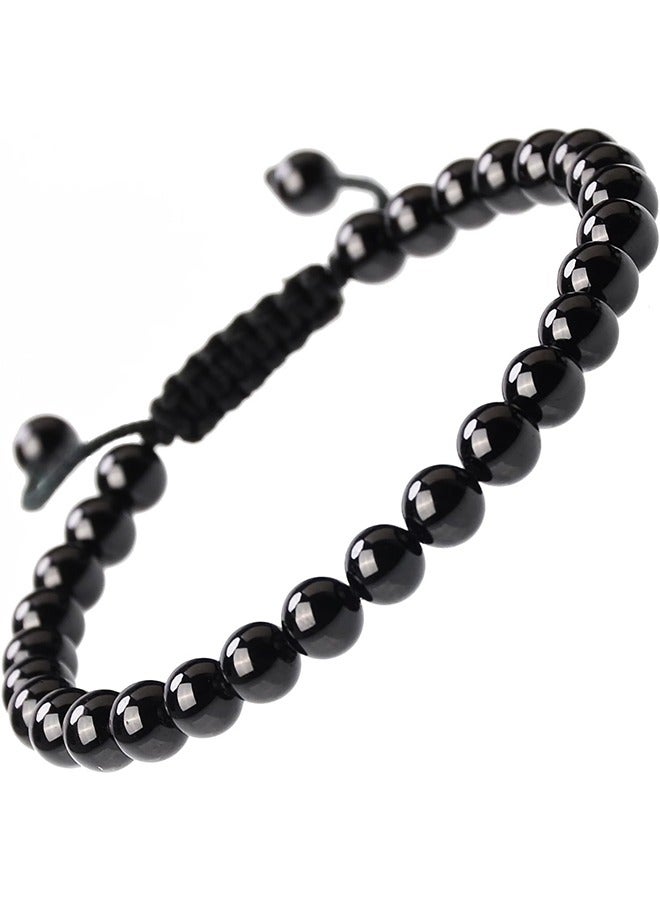 YALILAI Natural Healing Power Gemstone Crystal Beads Unisex Adjustable Macrame Bracelets 8mm - Image 1