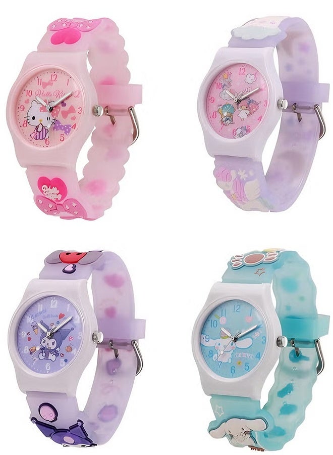 Happy D Kids Smartwatches Watch Bracelet with 3D Cartoon Silicone Children Toddler Wrist Watch Bangle Little Child Toys for Girls Kids 4pcs - Image 1