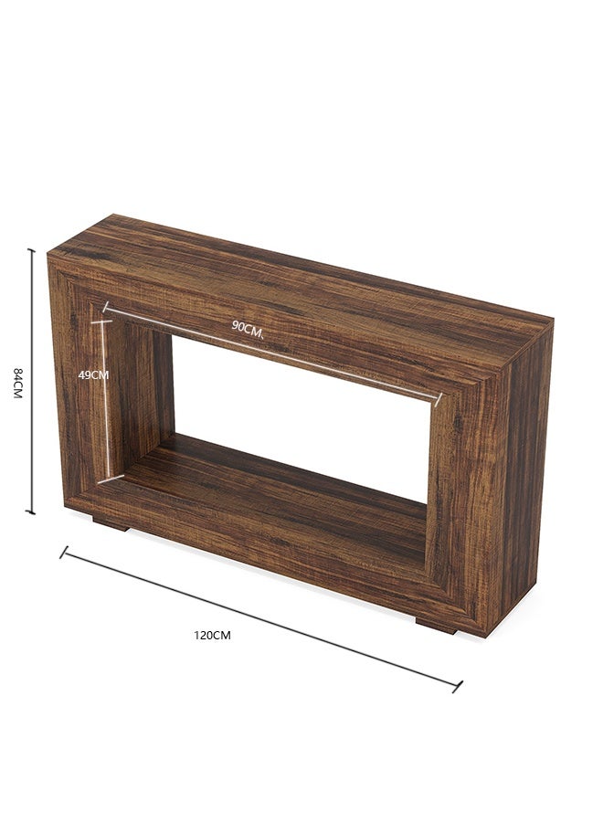 شو وو طاولة كونسول ريفية بطول 120 سم مع مساحة تخزين - طاولة أنيقة للمدخل/الردهة، مثالية لوضعها خلف الأريكة في غرفة المعيشة والمدخل - Image 2