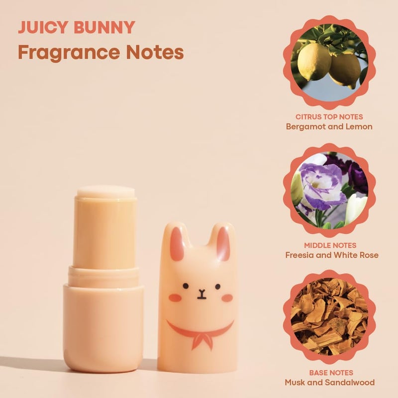 TONYMOLY Juicy Bunny Pocket Bunny Bar Solid Perfume Stick for Women â€“ Long Lasting Fruity Floral Fragrance Balm â€“ Cute Korean Travel Size Solid Perfume for Easy On-The-Go Freshness - Image 2