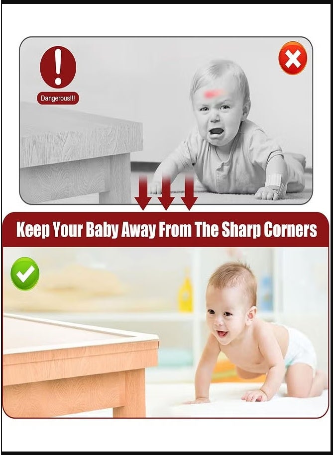 Baby Safe Corner Guard Set, 2M Silicone PVC Pre-Tape Adhesive with 4 Corner Guards for Protecting Cabinet Table Drawers from Sharp Corners - Image 5
