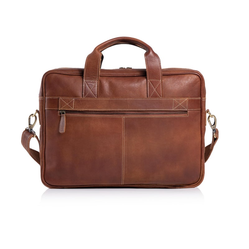 KomalC 16 Inch Leather briefcases Laptop Messenger Bags for Men and Women Best Office Satchel Bag (Tan) - Image 5