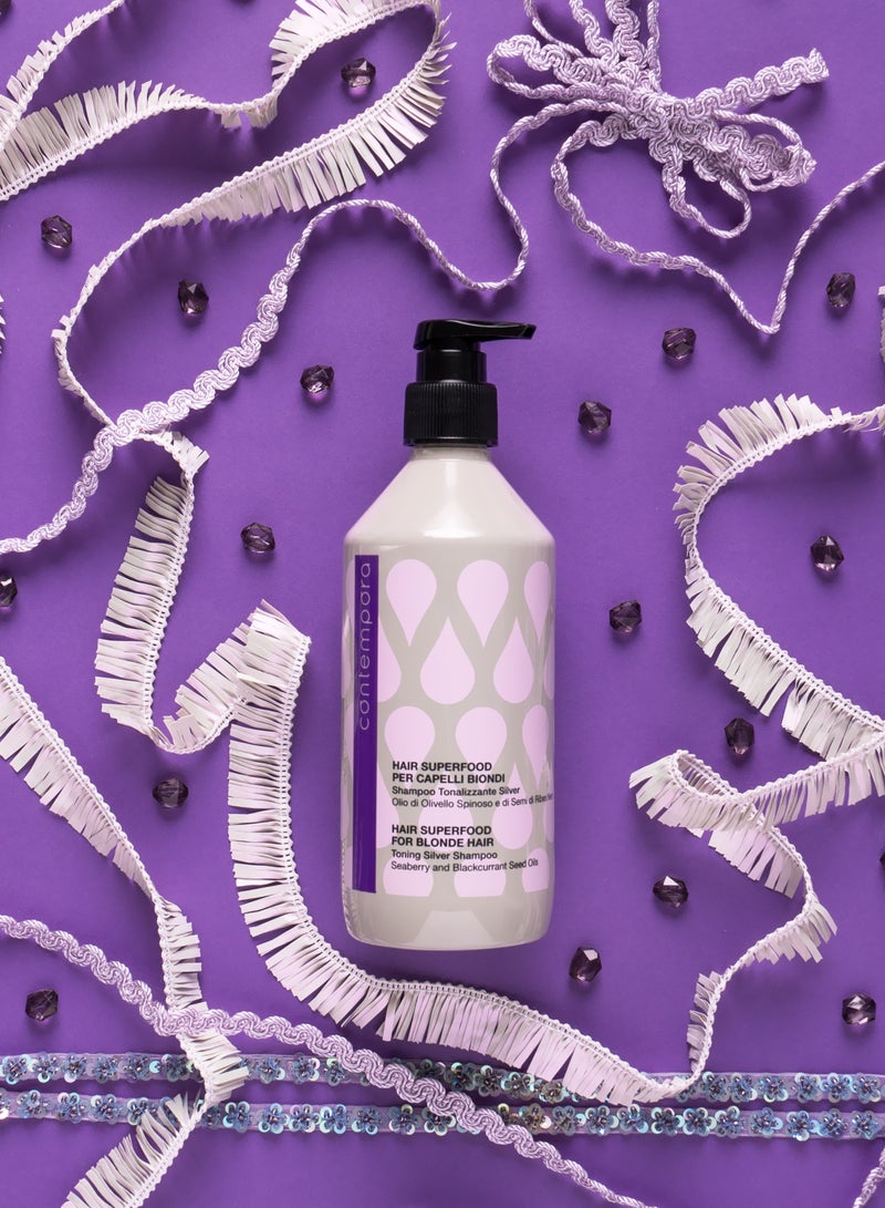 Barex Italiana Contempora - Hair Superfood for Blonde Hair | Toning Silver Shampoo 500 ML - Image 2