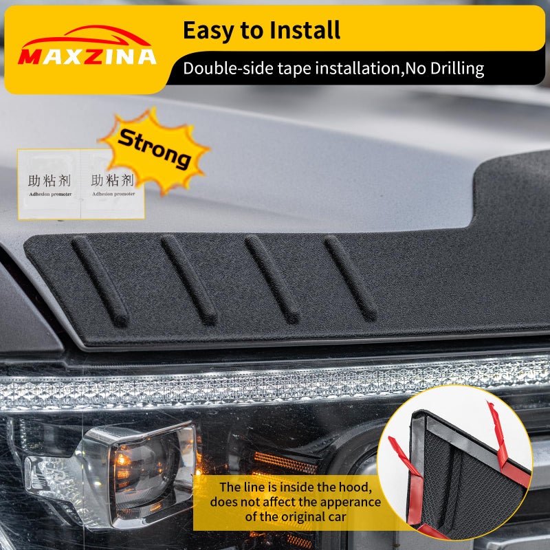 Maxzina واقي غطاء محرك السيارة Maxzina متوافق مع 2015-2020 Ford F150 غطاء محرك السيارة TPE غطاء محرك السيارة منحرف غطاء محرك السيارة لملحقات Ford F-150 2019 - Image 5