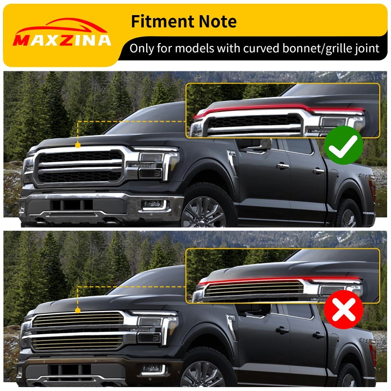 Maxzina واقي غطاء محرك السيارة Maxzina متوافق مع 2015-2020 Ford F150 غطاء محرك السيارة TPE غطاء محرك السيارة منحرف غطاء محرك السيارة لملحقات Ford F-150 2019 - Image 2