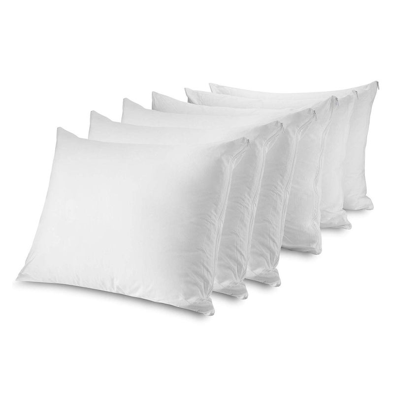 CirclesHome Standard Zippered Pillow Protectors | 100% Cotton Breathable Pillow Covers | Protects Pillows from Dirt  Dust  and Debris | (Standard 20x26 - Set of 6) - Image 1