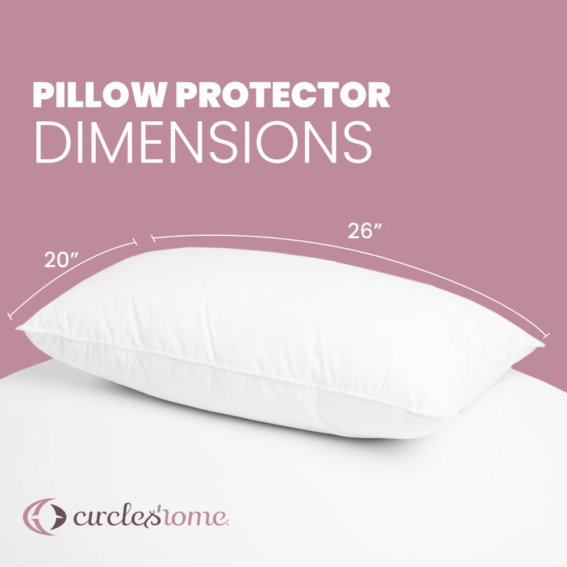 CirclesHome Standard Zippered Pillow Protectors | 100% Cotton Breathable Pillow Covers | Protects Pillows from Dirt  Dust  and Debris | (Standard 20x26 - Set of 6) - Image 5