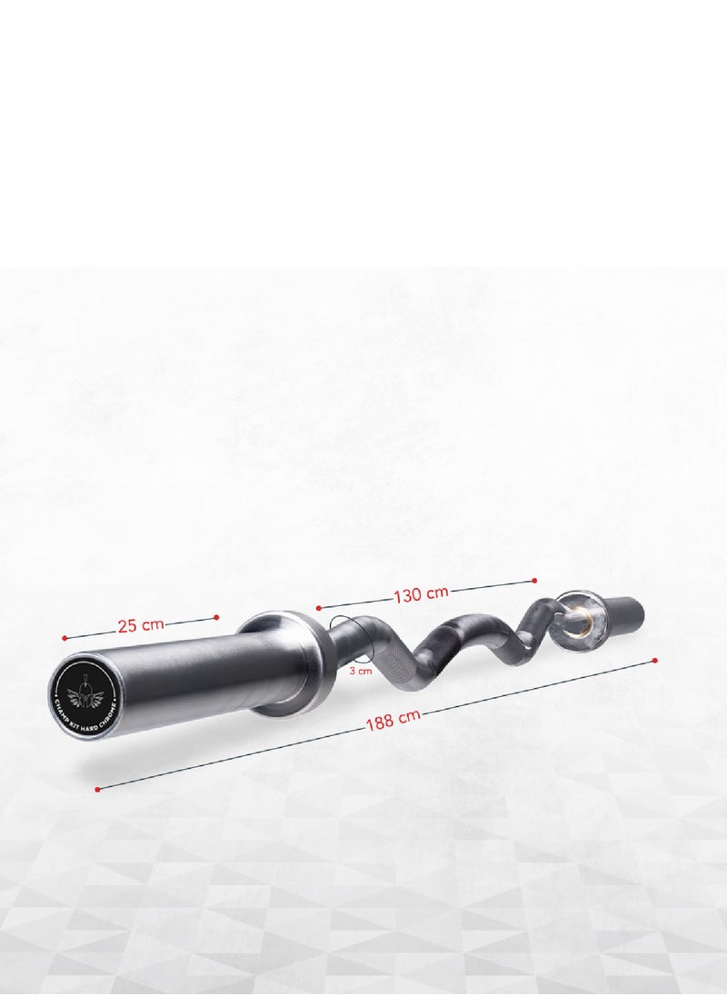 CHAMP KIT - Olympic Zigzag Bar - Ergonomic Multi-Grip Barbell, Rust-Resistant Chrome Finish - Image 1