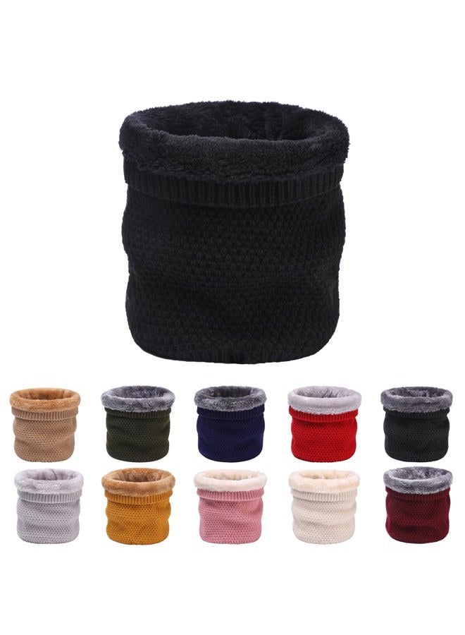 Pukavt Winter Knitted Neck Gaiter,Men Women Neck Warmer Windproof Ski Face Scarf for Cold Weather Outdoor Sports-Black - Image 1