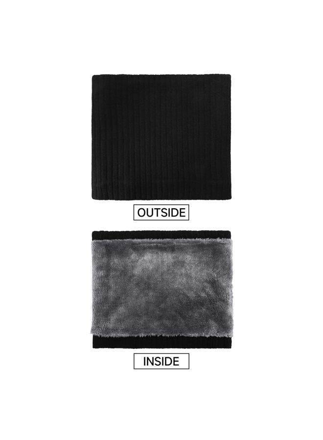 Pukavt Winter Knitted Neck Gaiter,Men Women Neck Warmer Windproof Ski Face Scarf for Cold Weather Outdoor Sports-Black - Image 3