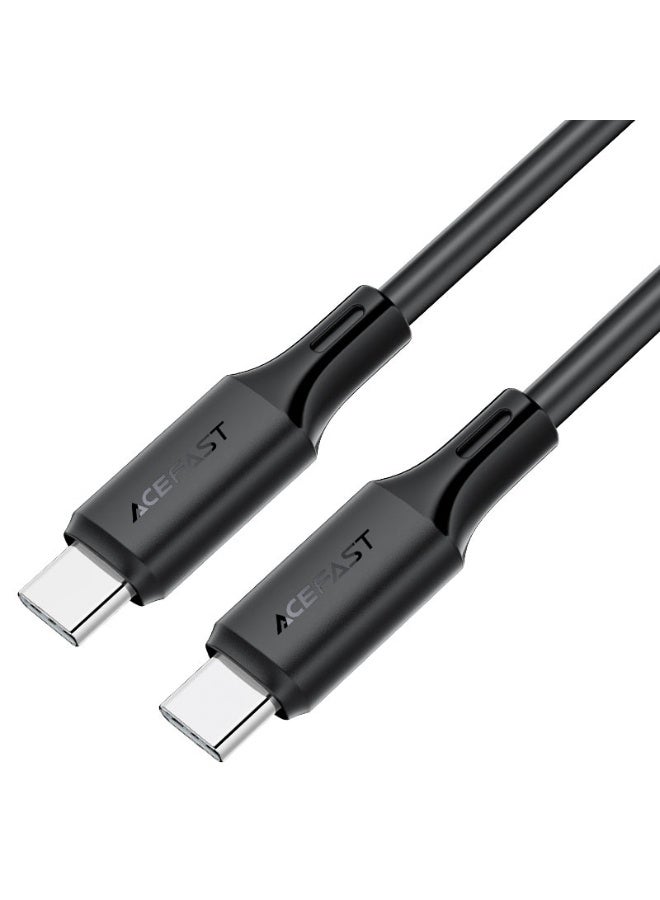 ACEFAST Charging Data Cable C17-03, USB-C to USB-C Cable, 60W Fast Charge, High-Speed Data Transmission, Silicone Wire - Black - Image 1