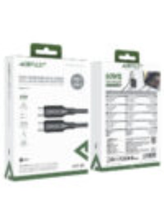 ACEFAST Charging Data Cable C17-03, USB-C to USB-C Cable, 60W Fast Charge, High-Speed Data Transmission, Silicone Wire - Black - Image 5