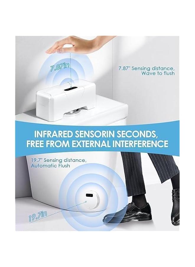 HOOKOR Automatic Sensor Toilet Flusher, 1800mAh Touchless Toilet Flush Kit,High Sensitivity Touchless Toilet,Flush System Water Saving,USB Charging Automatic Flushing Kit for Toilet - Image 2
