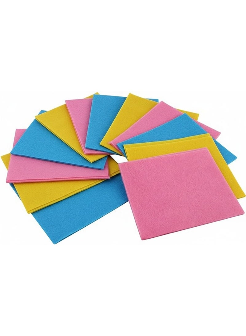 لوكاداه مناشف مطبخ متعددة الأغراض من الألياف - فائقة الامتصاص، متينة، قابلة لإعادة الاستخدام، وقابلة للغسل في الغسالة - مناديل تنظيف إسفنجية متينة للاستخدام المنزلي، لتنظيف أسطح العمل والأطباق والزجاج والتنظيف العام (عبوة من 12 قطعة) - Image 1